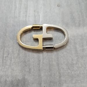 Vintage Gucci Two Tone Gold/Silver Key Fob Made in Italy